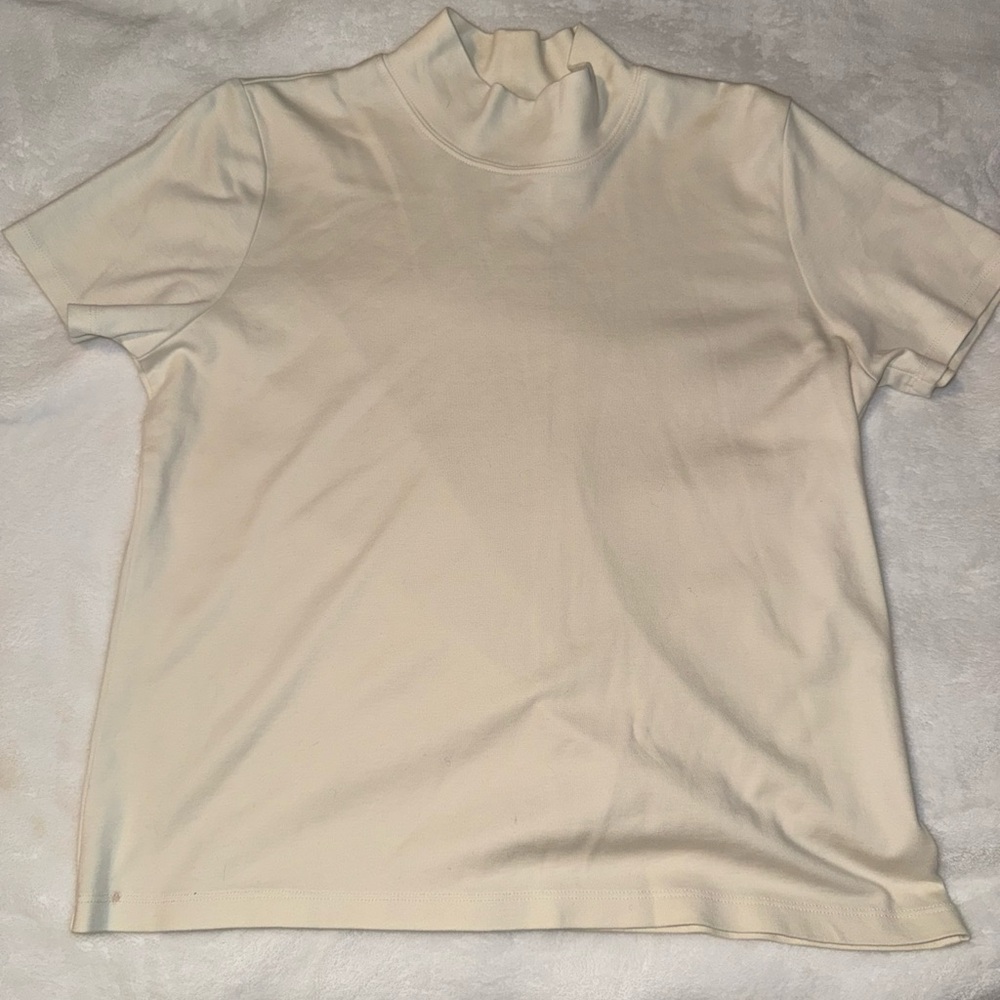 L.L. Bean Ivory Turtleneck Top
